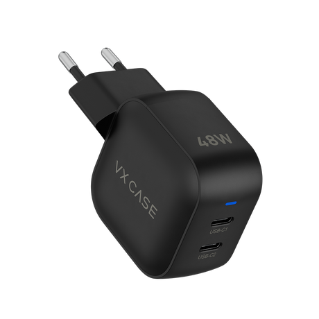 Adaptador de Carga Turbo 2 Tipo-C Striker 48W - Preto