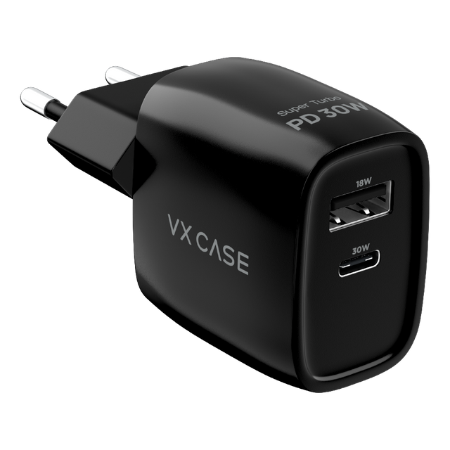 Carregador Turbo PD 30W com 2 portas USB e Type C - Mini Boost