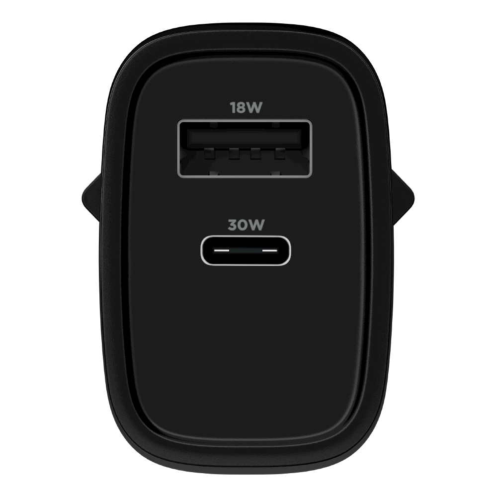 Carregador Turbo PD 30W com 2 portas USB e Type C - Mini Boost