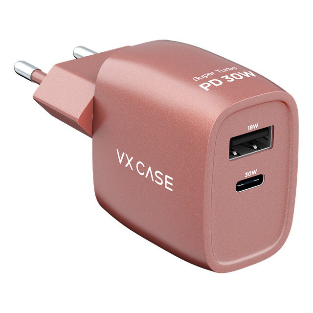 Carregador Turbo PD 30W com 2 portas USB e Type C - Mini Boost