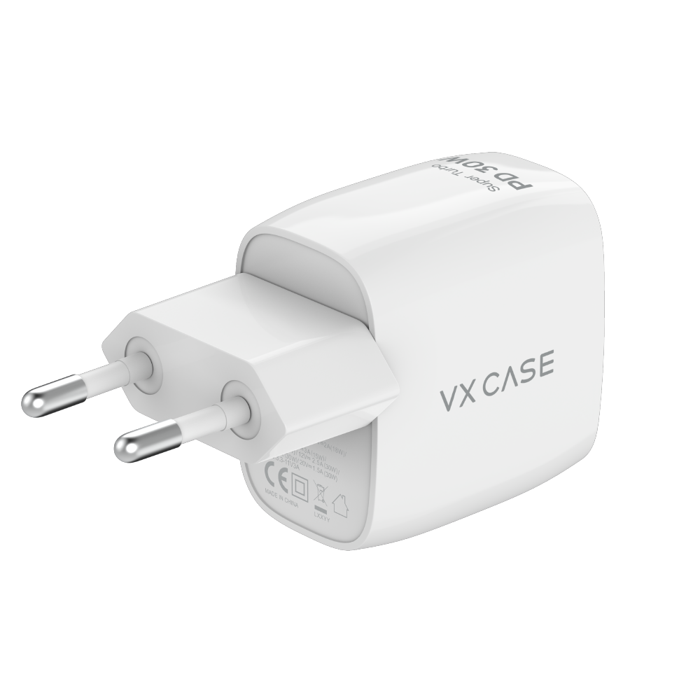 Carregador Turbo PD 30W com 2 portas USB e Type C - Mini Boost