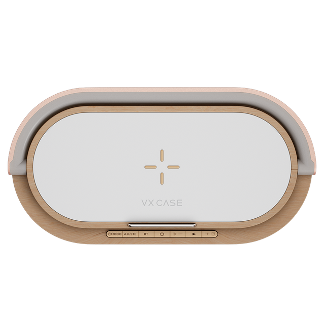 Clock Charger Pro 15W VX Case - Bege e Rosé Gold