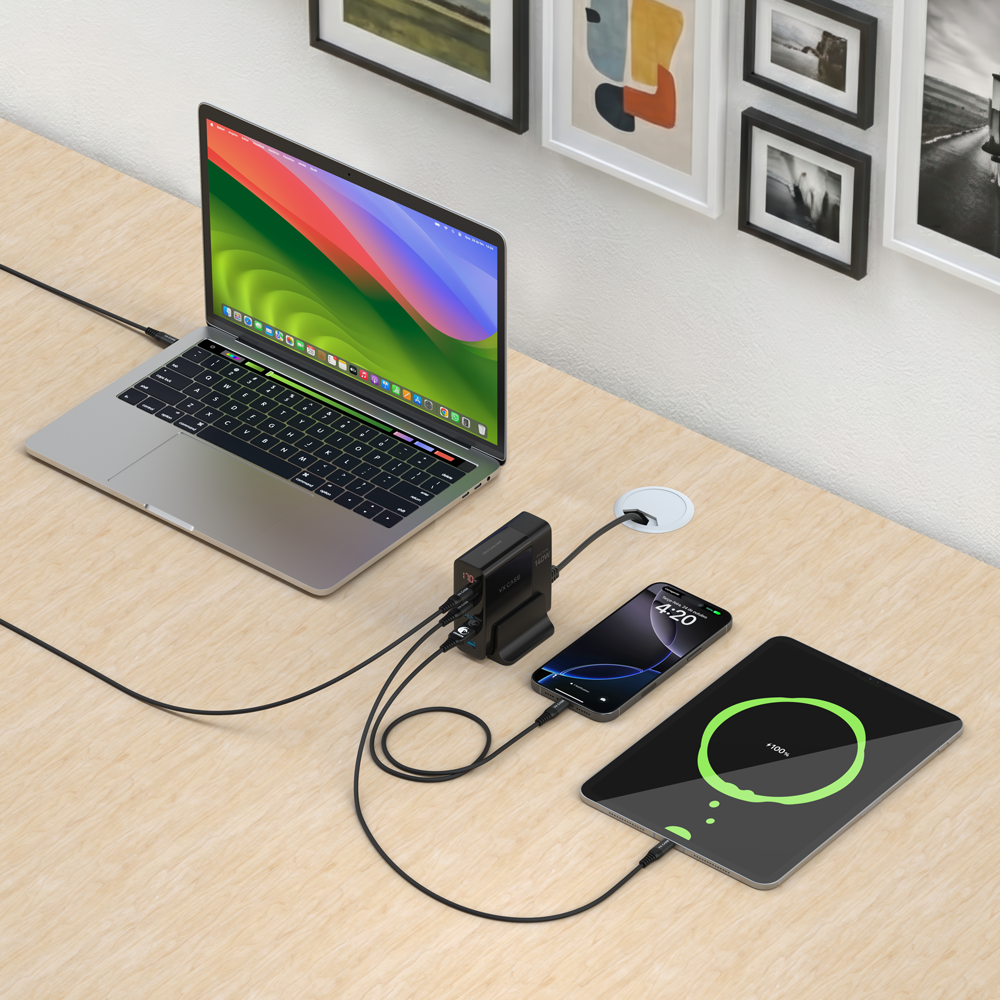 Carregador 5 em 1 Ultra Turbo 140W  3 USB-C e 2 USB-A Powerful VX Case