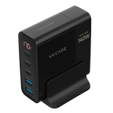 Carregador 5 em 1 Ultra Turbo 140W  3 USB-C e 2 USB-A Powerful VX Case