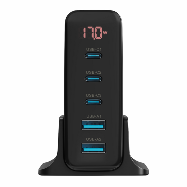 Carregador 5 em 1 Ultra Turbo 140W  3 USB-C e 2 USB-A Powerful VX Case