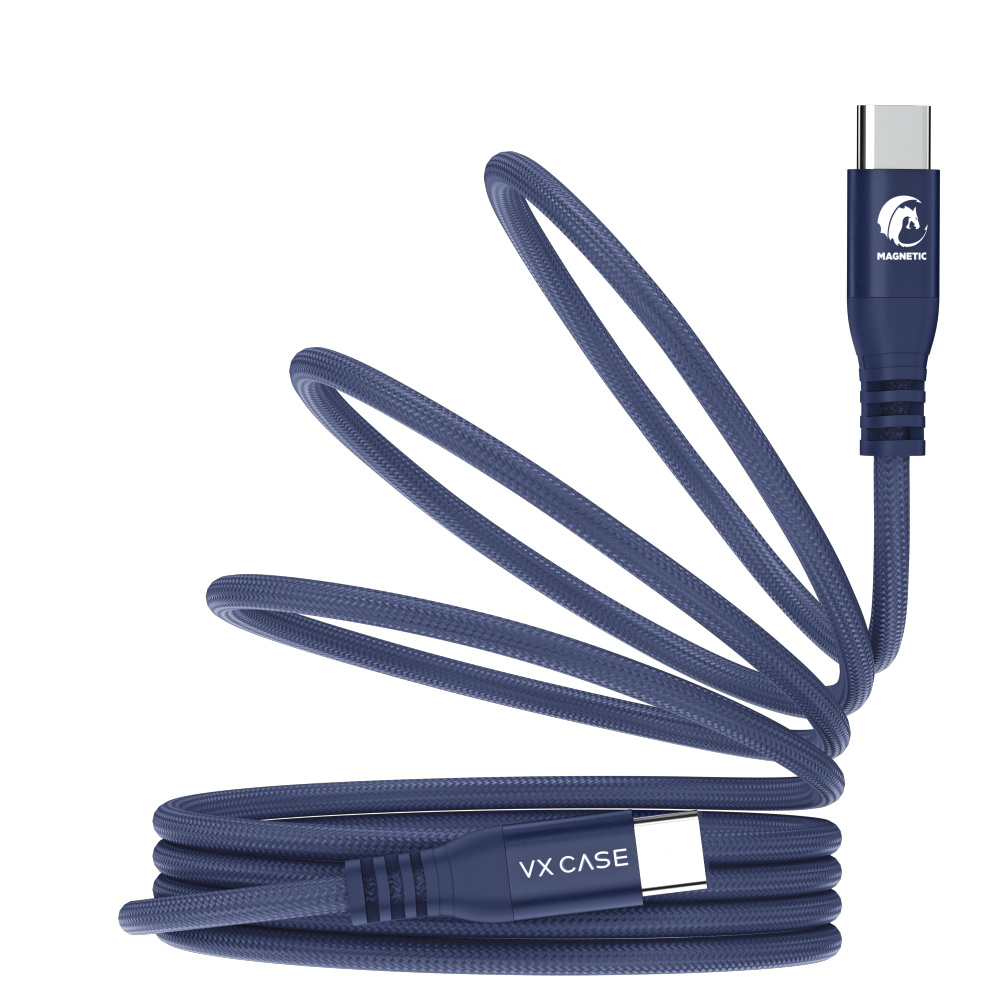 Kit - 2un. Cabo Magnético VX Case Tipo-C/Tipo-C PD 60W