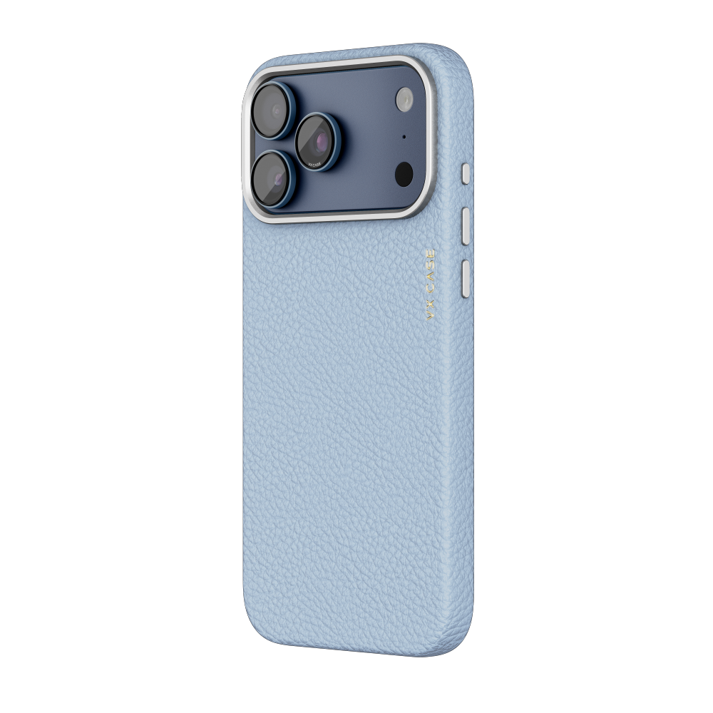 Capa Leather Collection MagSafe VX Case para iPhone 17 Pro Max - Azul Claro