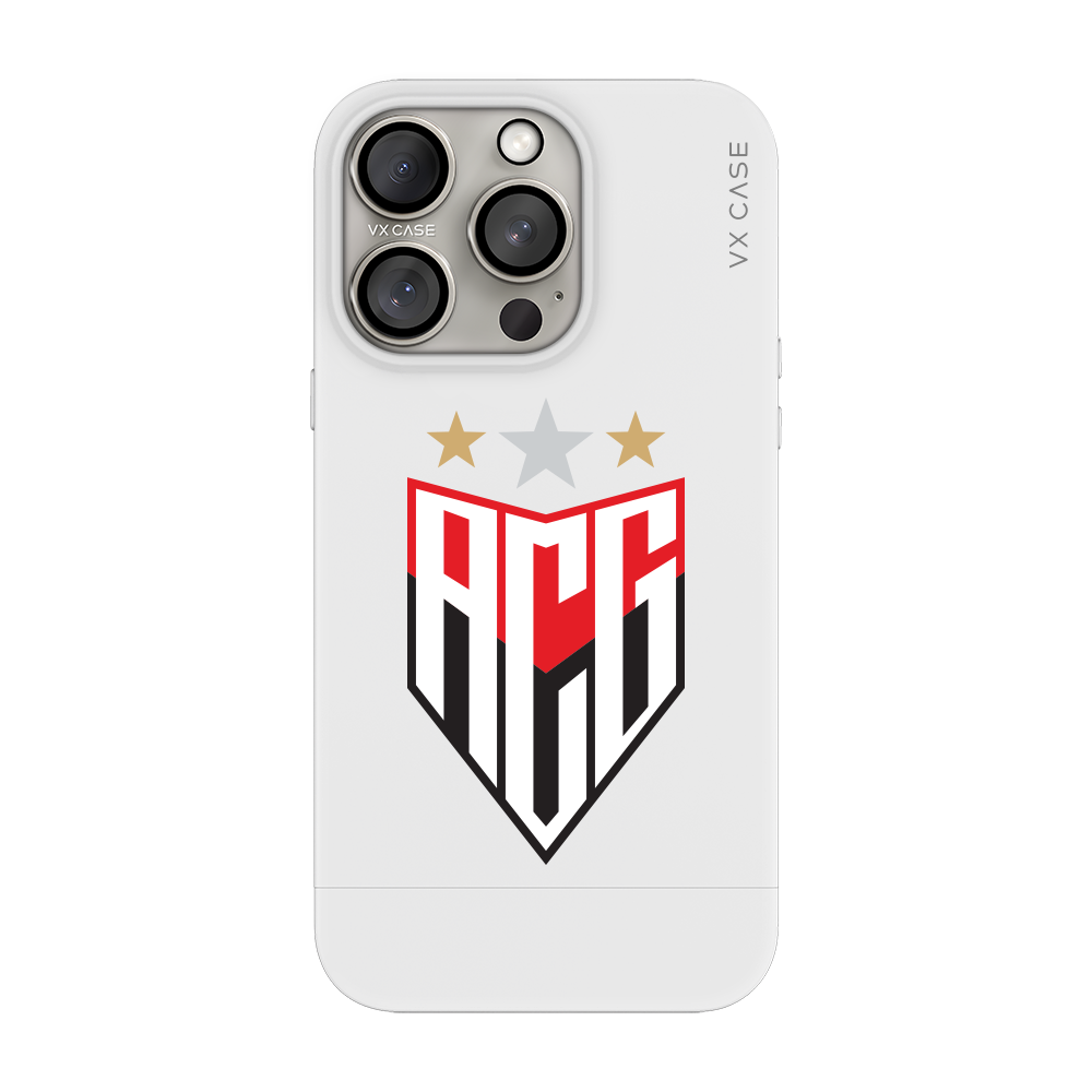 Capa iPhone 15 Pro Max Branca - Atlético Clube Goianiense