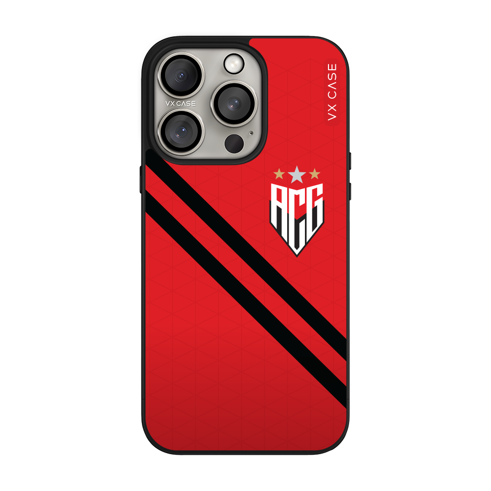 Capa iPhone 15 Pro Max Preta Fosca - Atlético Goianiense Uniforme 2024