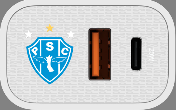 Carregador Turbo 1 USB 1 Tipo-C 20W Branco - Paysandu