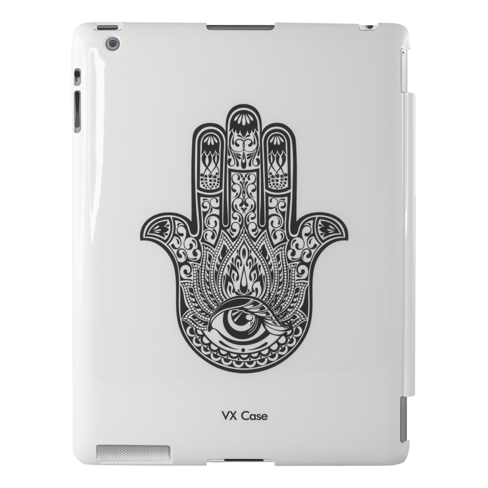 Capa Envernizada iPad 2/3/4 - Hamsá Branca