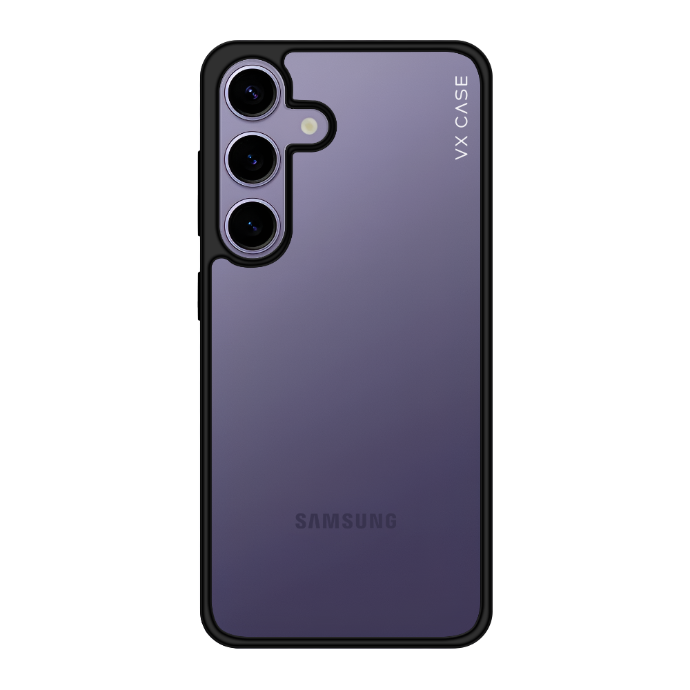 Capa para Galaxy S25 - Transparente com Bordas Pretas - Jet Black