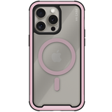 Capa Magsafe para iPhone 15 Pro Transparente com Borda Rosa - Shield Cover II