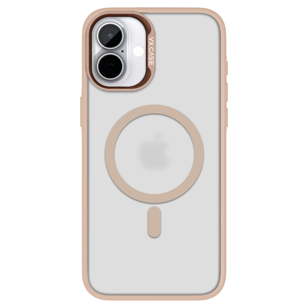 Capinha de Celular Titanium rose gold com MagSafe e fundo fosco VX Case para iPhone 16 Plus