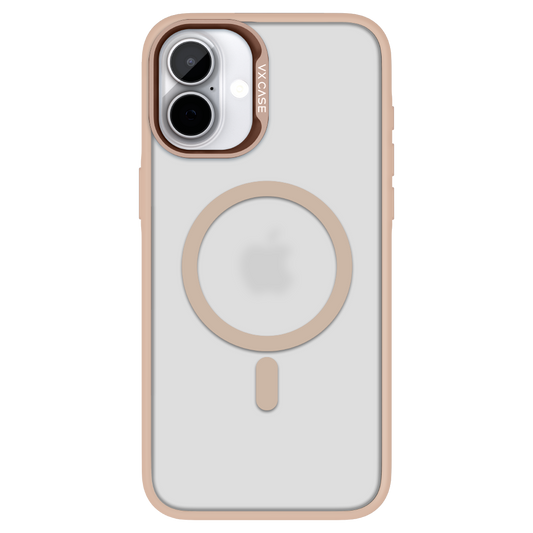 Capinha de Celular Titanium rose gold com MagSafe e fundo fosco VX Case para iPhone 16 Plus