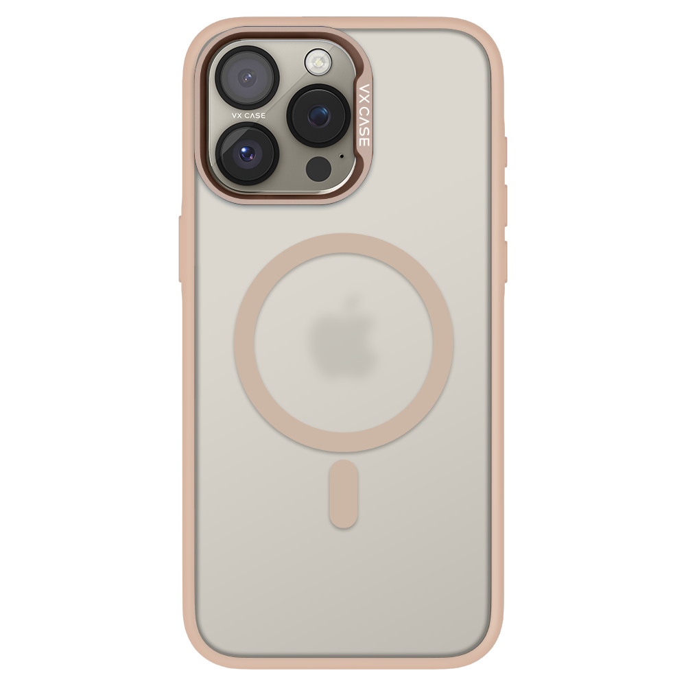 Capinha de Celular Titanium rose gold com MagSafe e fundo fosco VX Case para iPhone 16 Pro Max