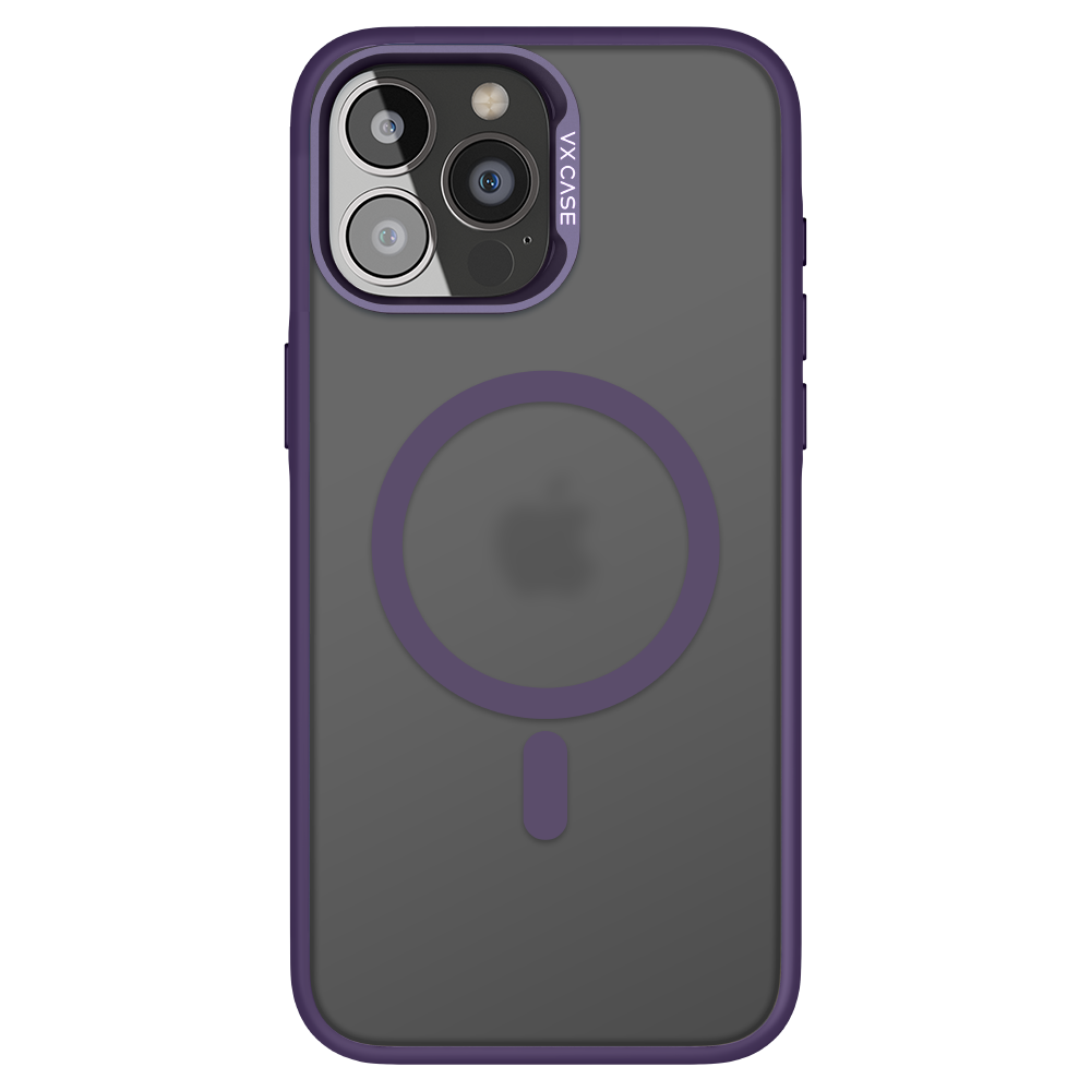 Capa Magsafe para iPhone 14 Pro Max com Fundo Fosco Deep Purple - Titanium