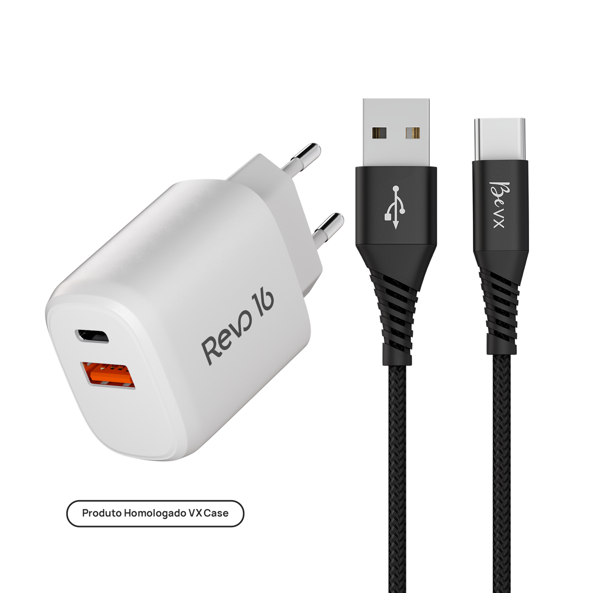 Combo Arrasador Be VX - Carregador Turbo 20W + Cabo USB/Tipo-C