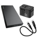 Kit Carga Máxima em Qualquer Lugar: Carregador Universal + Cabo Mini + Bateria 10.000mAh