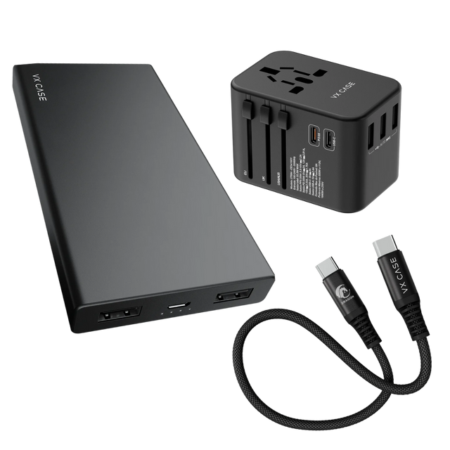 Kit Carga Máxima em Qualquer Lugar: Carregador Universal + Cabo Mini + Bateria 10.000mAh