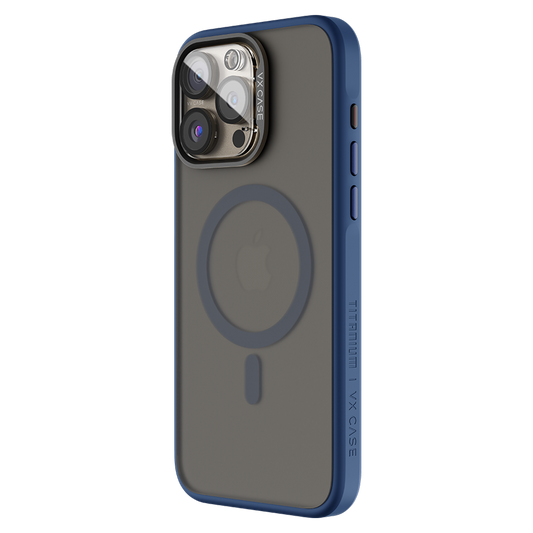 Capinha de Celular Titanium azul com MagSafe e fundo fosco VX Case para iPhone
