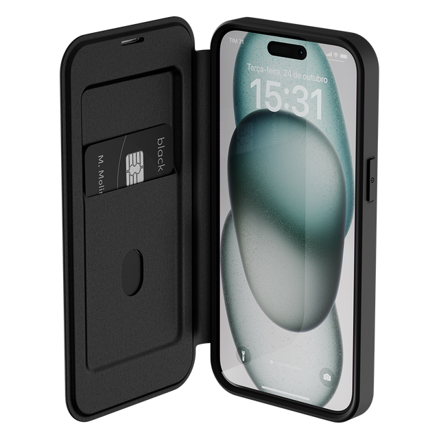 Capa Carteira MagSafe para iPhone 15 Pro Preta - Limited