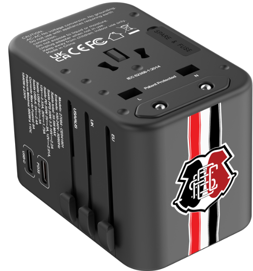 Adaptador Universal de Tomadas 3 USB e 2 Type-C - Santa Cruz