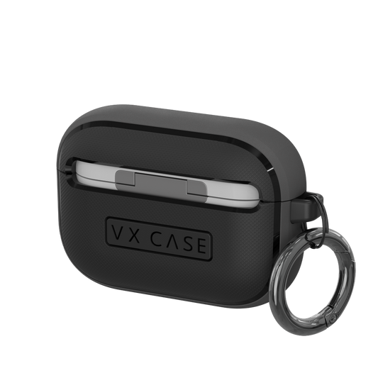 Case Alcantara preta com mosquetão VX Case para AirPods Pro 2
