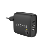 Carregador Turbo 32W com 2 USB e 1 Tipo-C Preto Fosco - Atlético Mineiro