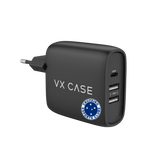 Carregador Turbo 32W com 2 USB e 1 Tipo-C Preto Fosco - Cruzeiro
