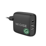 Carregador Turbo 32W com 2 USB e 1 Tipo-C Preto Fosco - Goiás