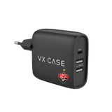 Carregador Turbo 32W com 2 USB e 1 Tipo-C Preto Fosco - Vitória