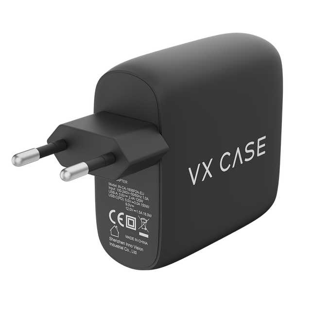 Carregador Turbo 32W com 2 USB e 1 Tipo-C Preto Fosco - Paysandu