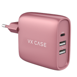 Carregador de Parede com 2 portas USB + 1 Type-C Turbo 32W Turbo Rose