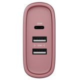 Carregador de Parede com 2 portas USB + 1 Type-C Turbo 32W Turbo Rose