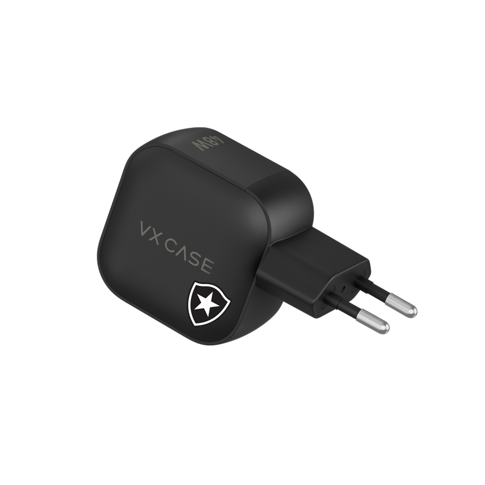 Adaptador de Carga Turbo 48W 2 Tipo-C Striker Preto - Botafogo