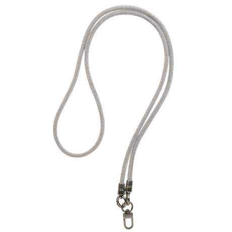 Cordão de Pescoço para Celular com Alça Grande Brilhante - Cinza
