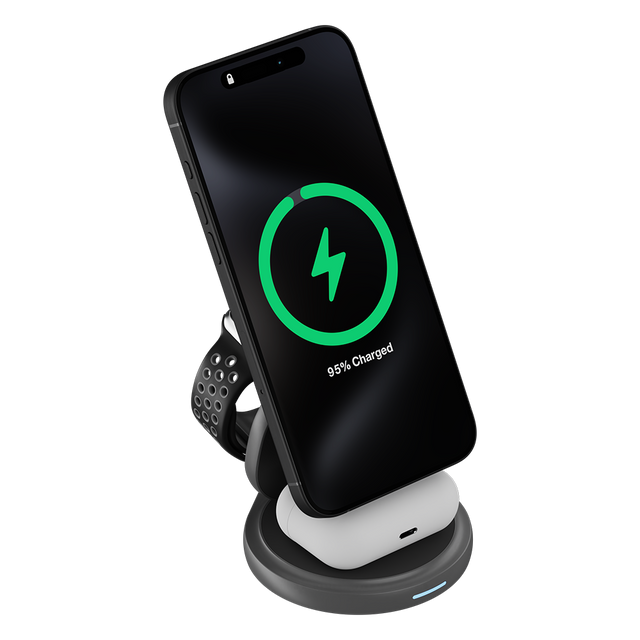 Dock Easy Charger 3 em 1 carregador wireless VX Case para iPhone Apple Watch e AirPods