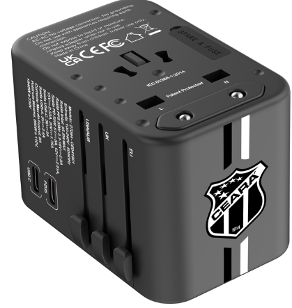 Adaptador Universal de Tomadas 3 USB e 2 Type-C - Ceará