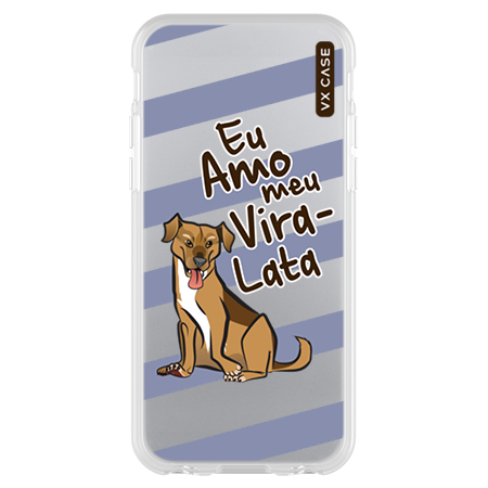 Capinha de Celular estampada Eu Amo meu Vira-Lata transparente VX Case para iPhone
