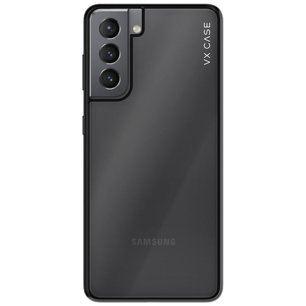 Capinha de Celular Jet Black transparente com bordas pretas VX Case para Samsung Galaxy S21 Plus