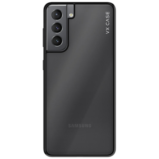 Capinha de Celular Jet Black transparente com bordas pretas VX Case para Samsung Galaxy S21 Plus