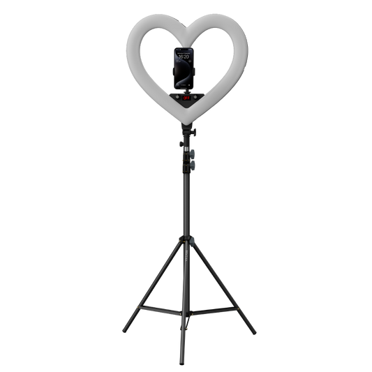 Ring light coração Heart Light RGB com tripé e suporte para smartphone VX Case