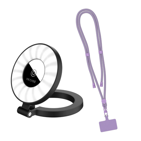 Kit Câmera Sempre Pronta: Flash Magnético + Cordão de Pescoço Para Celular