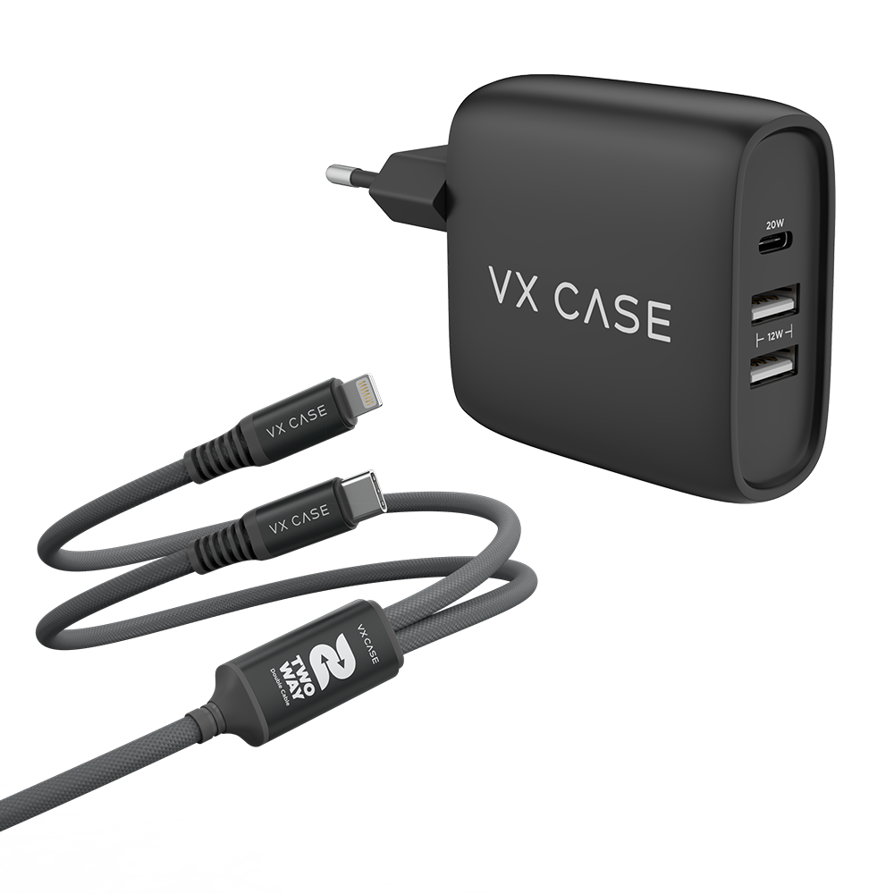 Kit Cyber: Carregador Turbo 32W + Cabo 2 em 1