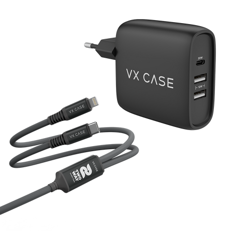 Kit Cyber: Carregador Turbo 32W + Cabo 2 em 1