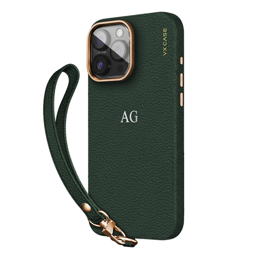Capa Leather Collection MagSafe VX Case com Strap - Green Leather - foto 1
