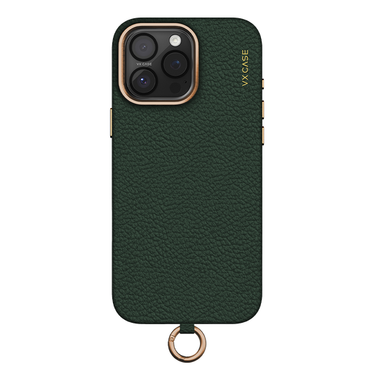 Capa Leather Collection MagSafe VX Case com Strap - Green Leather - foto 3