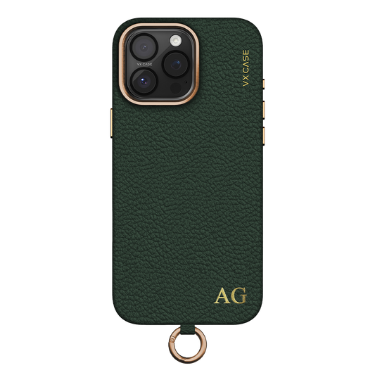 Capa Leather Collection MagSafe VX Case com Strap - Green Leather - foto 5