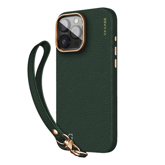 Capa Leather Collection MagSafe VX Case com Strap - Green Leather - foto 6